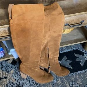 Steve Madden over the knee suede boots in camel
